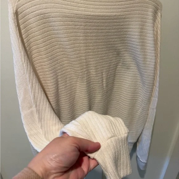 Madewell Soft Cream Ribbed Scoopneck Sweater - Picture 3 of 4